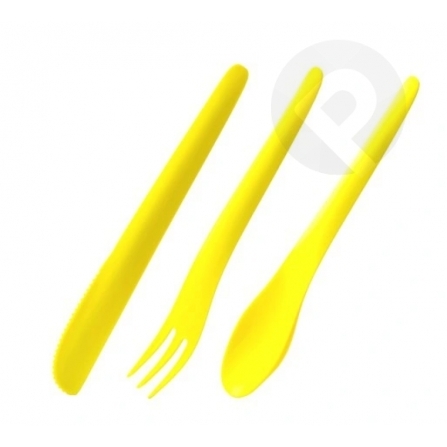 Kpl. sztućców łyżka, nóż, widelec - żółty