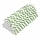 Słomki papierowe ekologiczne 8 mm 100 sztuk biało-zielone 