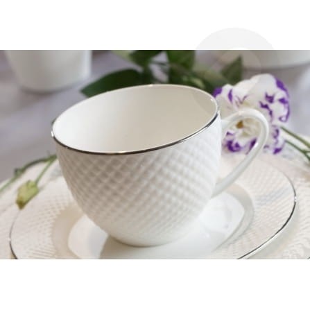 Filiżanka porcelanowa ze spodkiem do espresso 100ML BARI PLATIN VILLA ITALIA