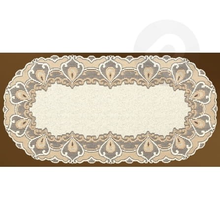 Bieżnik żakardowy owal 60x120 krem/złoty