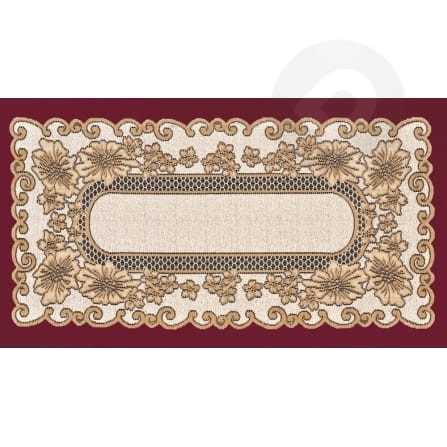Bieżnik żakardowy prostokąt 60x120 lniany/beż