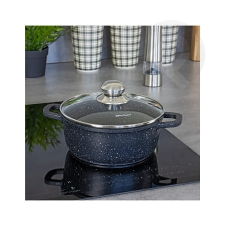 Garnek żaroodporny z powłoką marmurkową 26cm 5,6L