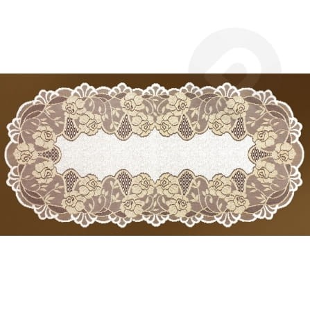 Bieżnik żakardowy owal 50x100 krem/c.złoty