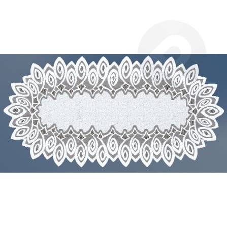 Bieżnik żakardowy owal 70x140 biały