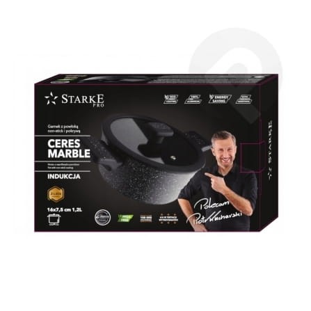 Garnek marmurowy z pokrywką 16 cm Starke Ceres Marble