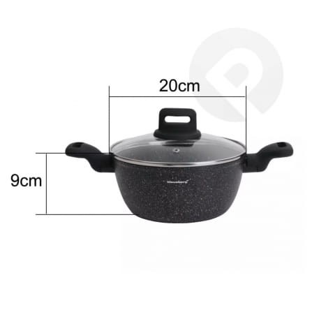 Garnek czarny marmurek 20cm 2,3l
