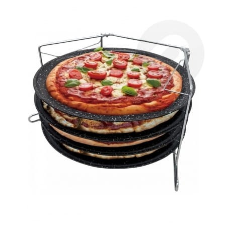 Czteropoziomowa podstawka na formy do pizzy