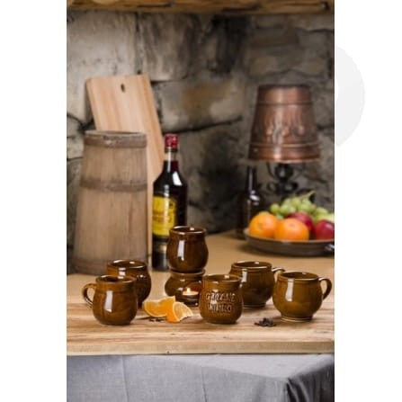 Kubek kamionkowy do grzanego piwa, wina