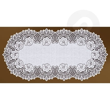 Bieżnik żakardowy owal 60x120 biały