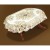Obrus żakardowy owal 100x150 krem/c.złoty