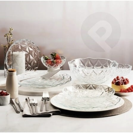 Półmisek owalny szklany ozdobny 33x25cm Pasabahce