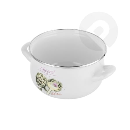 Garnek emaliowany biały Pyza Arti 16cm 2,2L