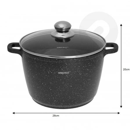 Garnek żaroodporny z powłoką marmurkową 28cm 10L