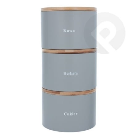 Zestaw 3 pojemników kuchennych szare