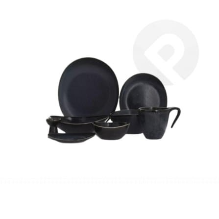 Kieliszek porcelanowy,  podstawka na jajko TIME BLACK DUKA