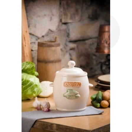 Kamionkowa beczka z pokrywką do kiszenia kremowa 3L