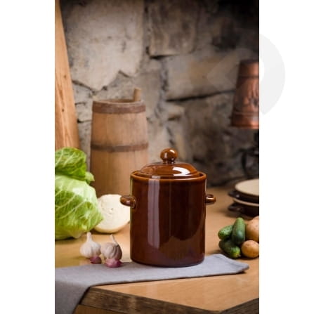 Kamionkowa beczka z pokrywką i kołnierzem do kiszenia 2,5L