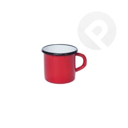 Kubek emaliowany gładki - czerwony  8 cm