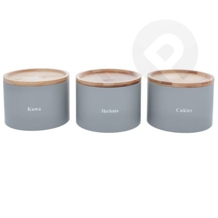 Zestaw 3 pojemników kuchennych szare