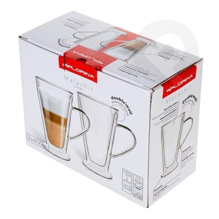 Kpl. 2 szklanek termicznych z uchem 400 ml