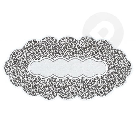 Bieżnik żakardowy owal 50x100 biały