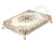 Obrus żakardowy prostokąt 130x180 krem/c.złoty