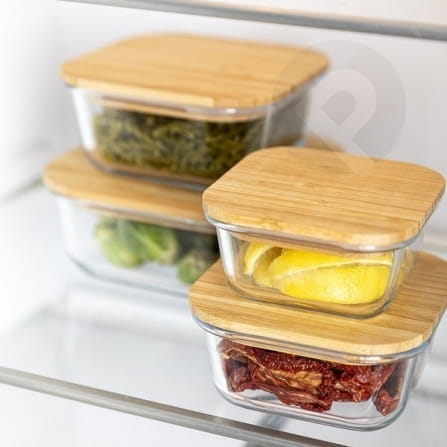 Szklany pojemnik z bambusową przykrywką 770ml Florina