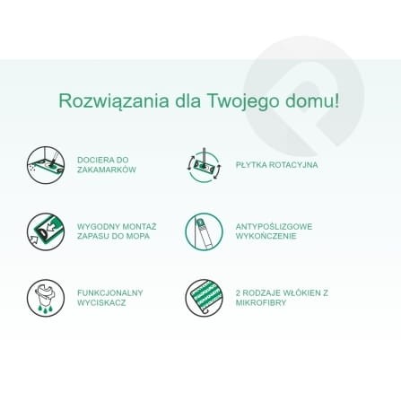 Zestaw do sprzątania + wiadro 13l z wyciskaczem + trzonek skręcany 130 cm ECO EGO