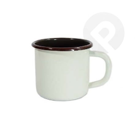 Kubek emaliowany kremowo - brązowy 12 cm