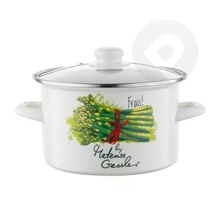 Garnek emaliowany prosty Szparagi 22cm 4,8L