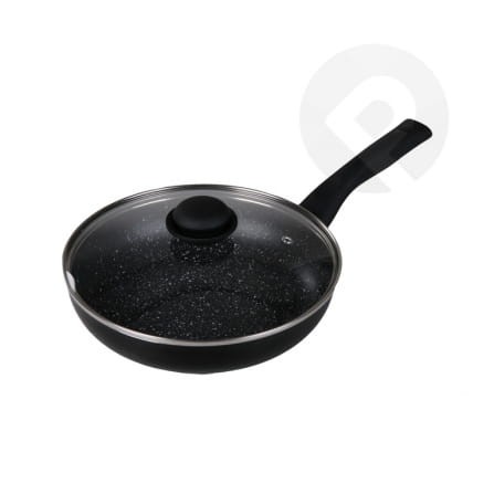 Patelnia z pokrywą  z powłoką marmurkową 24 cm