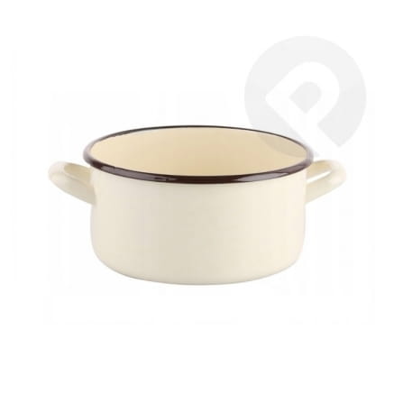 Garnek / Rondel z uchami - kremowy 12 cm