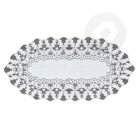 Bieżnik żakardowy owal 50x110 biały
