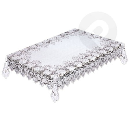 Obrus żakardowy prostokąt 130x180 biały