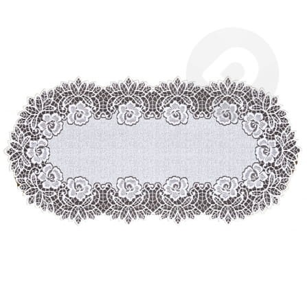 Bieżnik żakardowy owal 60x120 biały