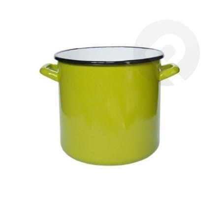 Garnek emaliowany wysoki  - zielony 22 cm