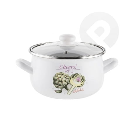 Garnek emaliowany biały Pyza Arti 16cm 2,2L