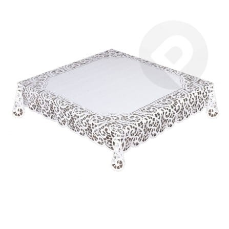 Obrus żakardowy kwadrat 100x100 biały