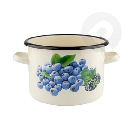 Garnek emaliowany prosty Borówka 18cm 3,2L