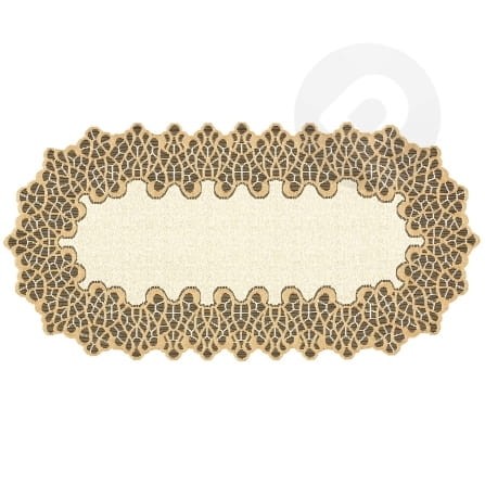 Bieżnik żakardowy owal 50x100 krem/c.złoty