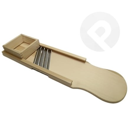 Szatkownica drewniana z szufladą duża 4 ostrza