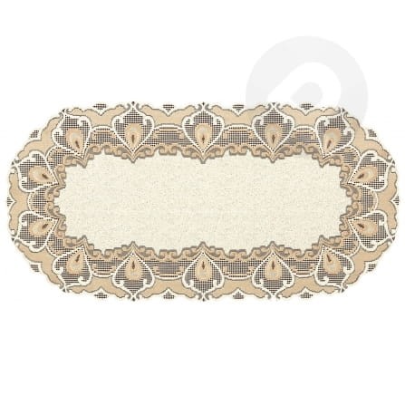 Bieżnik żakardowy owal 60x120 krem/złoty