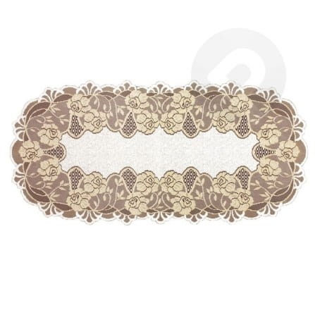 Bieżnik żakardowy owal 50x100 krem/c.złoty