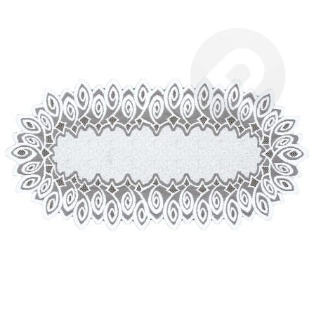 Bieżnik żakardowy owal 70x140 biały