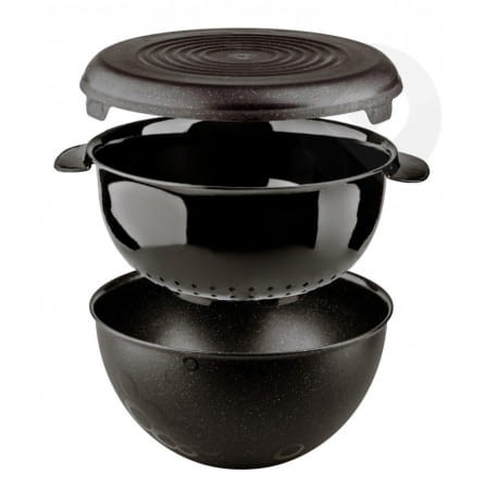 Komplet miska durszlak przykrywka 3l kosmos czarny