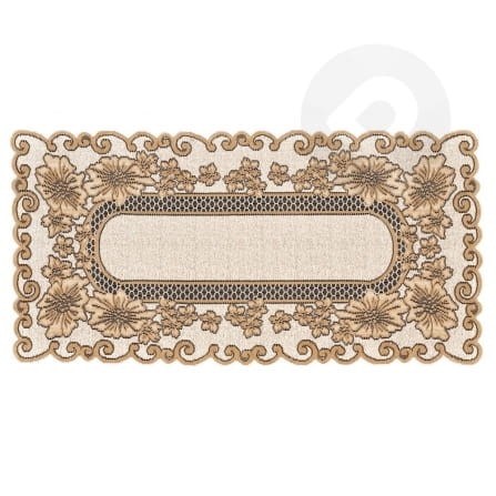 Bieżnik żakardowy prostokąt 60x120 lniany/beż
