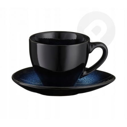 Filiżanka ze spodkiem z kamionki 220ML DARK NIGHT VILLA ITALIA