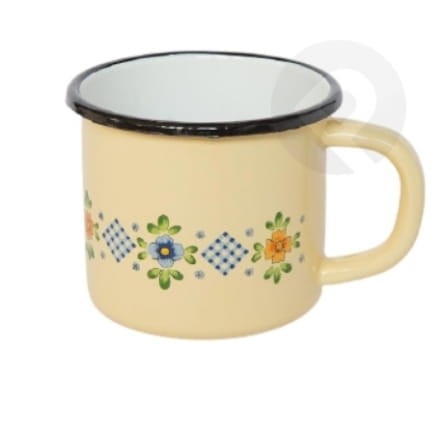 Kubek emaliowany - kremowy STELLA 12 cm