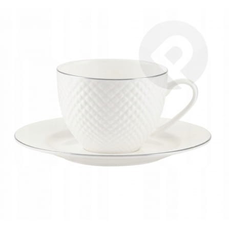 Filiżanka porcelanowa ze spodkiem do herbaty 250ML BARI PLATIN VILLA ITALIA
