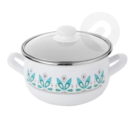 Garnek emaliowany z pokrywą Pyza Camellia 4,2 l